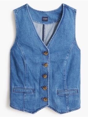 J. Crew Factory Light Blue Denim Button Vest Tank
